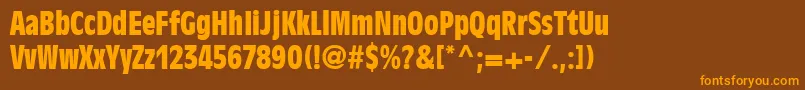 Шрифт AntiqueOliveLtBoldCondensed – оранжевые шрифты на коричневом фоне