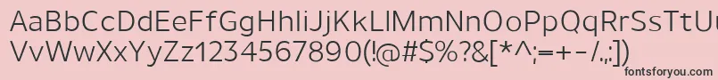 UnimanRegular-fontti – mustat fontit vaaleanpunaisella taustalla