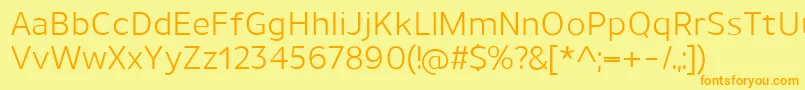 Шрифт UnimanRegular – оранжевые шрифты на жёлтом фоне