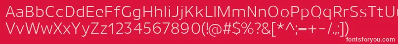 UnimanRegular-fontti – vaaleanpunaiset fontit punaisella taustalla