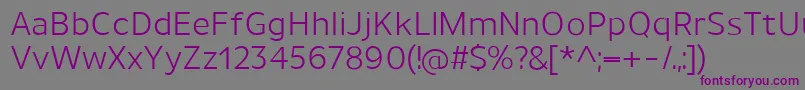 フォントUnimanRegular – 紫色のフォント、灰色の背景