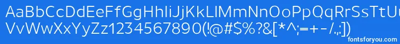 フォントUnimanRegular – 青い背景に白い文字