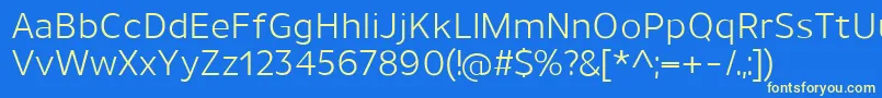 UnimanRegular Font – Yellow Fonts on Blue Background