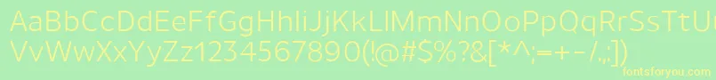 UnimanRegular Font – Yellow Fonts on Green Background