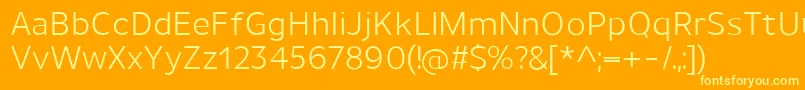 Шрифт UnimanRegular – жёлтые шрифты на оранжевом фоне