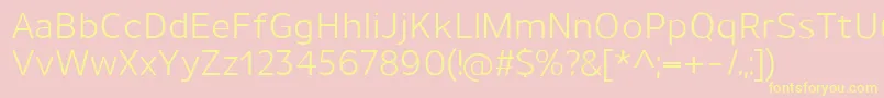 UnimanRegular-Schriftart – Gelbe Schriften auf rosa Hintergrund