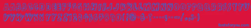 Kulminoituva-Schriftart – Blaue Schriften auf rotem Hintergrund
