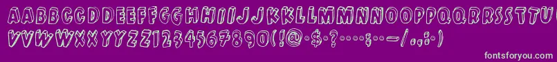 Kulminoituva Font – Green Fonts on Purple Background