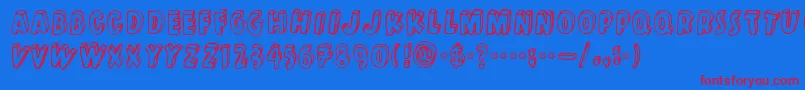 Kulminoituva Font – Red Fonts on Blue Background