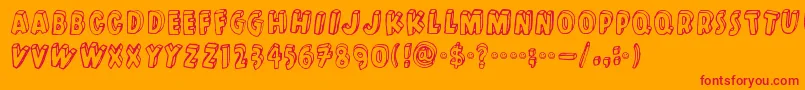 Kulminoituva Font – Red Fonts on Orange Background