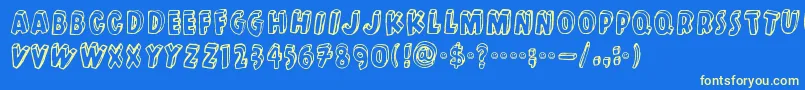 Kulminoituva Font – Yellow Fonts on Blue Background