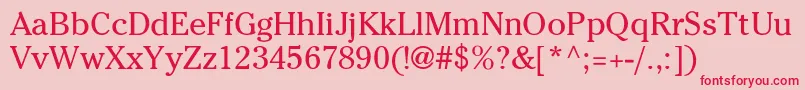 CheltenhamNormal Font – Red Fonts on Pink Background