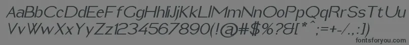 フォントImeldaMediumItalic – 黒い文字の灰色の背景