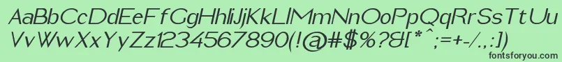 Шрифт ImeldaMediumItalic – чёрные шрифты на зелёном фоне