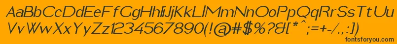 Fonte ImeldaMediumItalic – fontes pretas em um fundo laranja