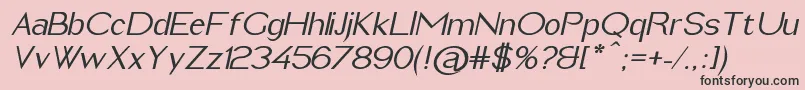 ImeldaMediumItalic-fontti – mustat fontit vaaleanpunaisella taustalla