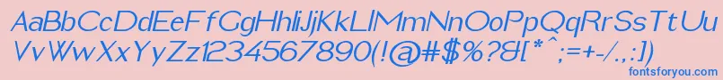 Шрифт ImeldaMediumItalic – синие шрифты на розовом фоне
