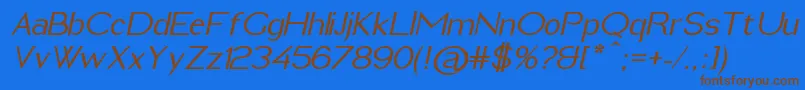 Czcionka ImeldaMediumItalic – brązowe czcionki na niebieskim tle