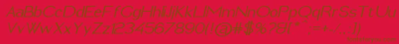 フォントImeldaMediumItalic – 赤い背景に茶色の文字