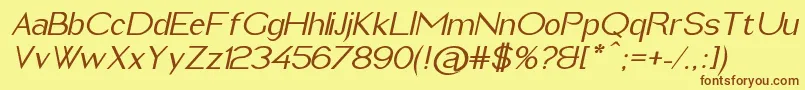 ImeldaMediumItalic Font – Brown Fonts on Yellow Background