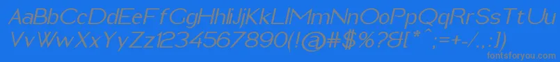 Czcionka ImeldaMediumItalic – szare czcionki na niebieskim tle