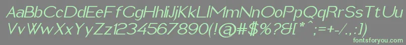 ImeldaMediumItalic-Schriftart – Grüne Schriften auf grauem Hintergrund