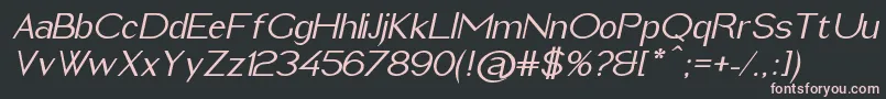 ImeldaMediumItalic-fontti – vaaleanpunaiset fontit mustalla taustalla