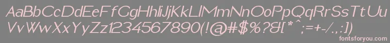 フォントImeldaMediumItalic – 灰色の背景にピンクのフォント