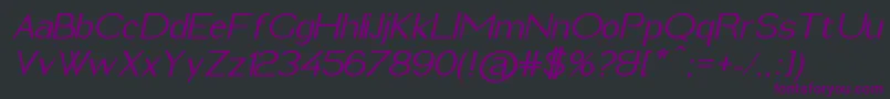Czcionka ImeldaMediumItalic – fioletowe czcionki na czarnym tle