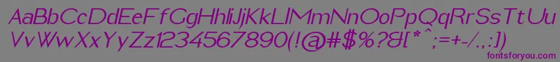 Шрифт ImeldaMediumItalic – фиолетовые шрифты на сером фоне