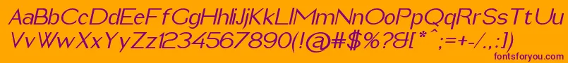 ImeldaMediumItalic Font – Purple Fonts on Orange Background