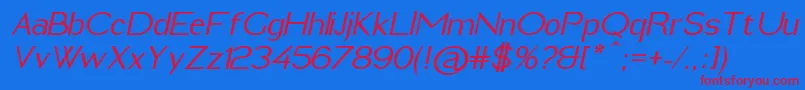 ImeldaMediumItalic Font – Red Fonts on Blue Background