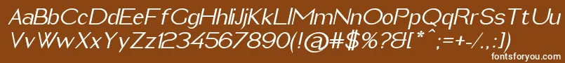 フォントImeldaMediumItalic – 茶色の背景に白い文字