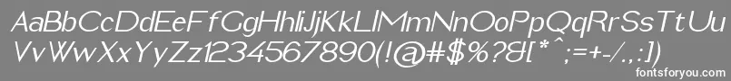 ImeldaMediumItalic-Schriftart – Weiße Schriften auf grauem Hintergrund