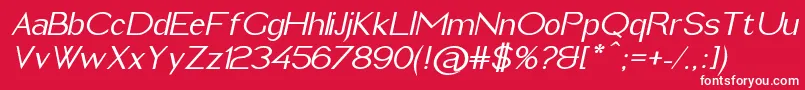 フォントImeldaMediumItalic – 赤い背景に白い文字