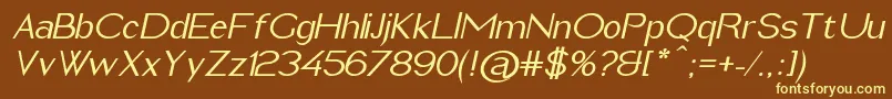 ImeldaMediumItalic Font – Yellow Fonts on Brown Background