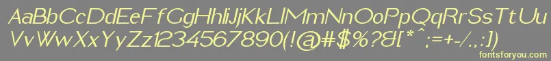 ImeldaMediumItalic-Schriftart – Gelbe Schriften auf grauem Hintergrund
