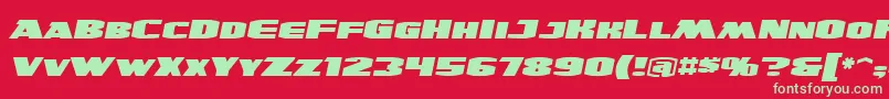 UltraviolentbbItal Font – Green Fonts on Red Background