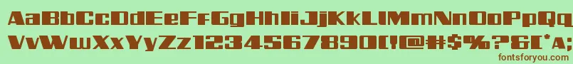 Czcionka Galacticstormexpand – brązowe czcionki na zielonym tle