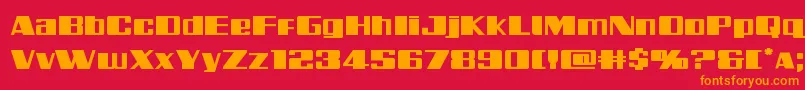 Galacticstormexpand Font – Orange Fonts on Red Background