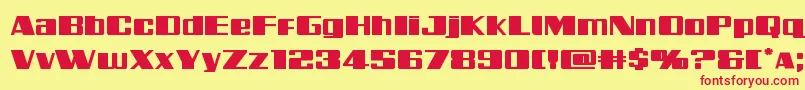 Galacticstormexpand Font – Red Fonts on Yellow Background