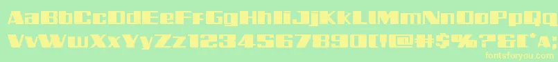 Galacticstormexpand Font – Yellow Fonts on Green Background
