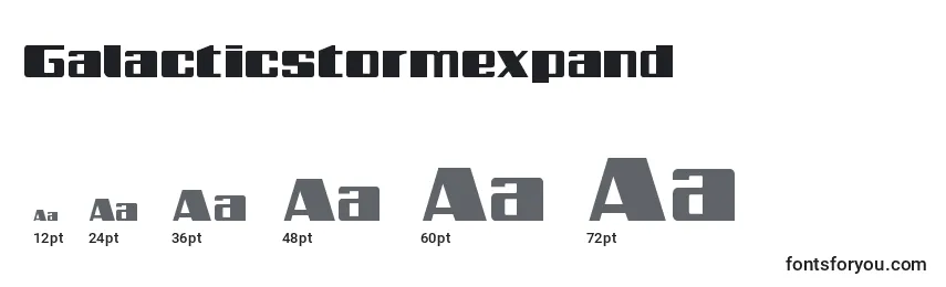 Размеры шрифта Galacticstormexpand