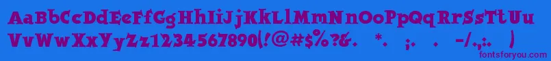 Jobbernole Font – Purple Fonts on Blue Background