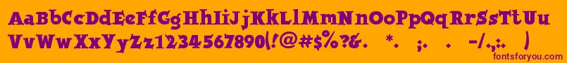 Jobbernole Font – Purple Fonts on Orange Background