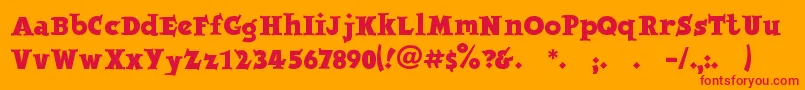 Jobbernole Font – Red Fonts on Orange Background