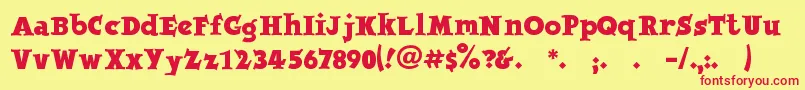 Jobbernole Font – Red Fonts on Yellow Background