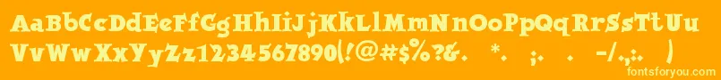 Jobbernole Font – Yellow Fonts on Orange Background