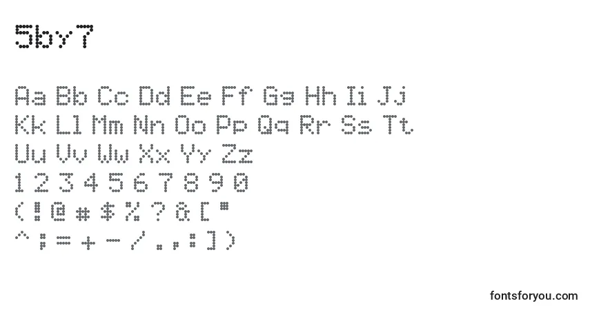 Czcionka 5by7 – alfabet, cyfry, specjalne znaki