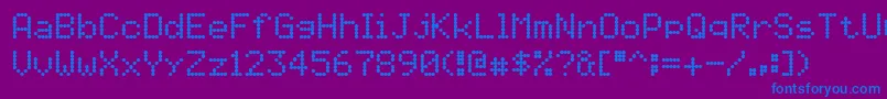 Czcionka 5by7 – niebieskie czcionki na fioletowym tle
